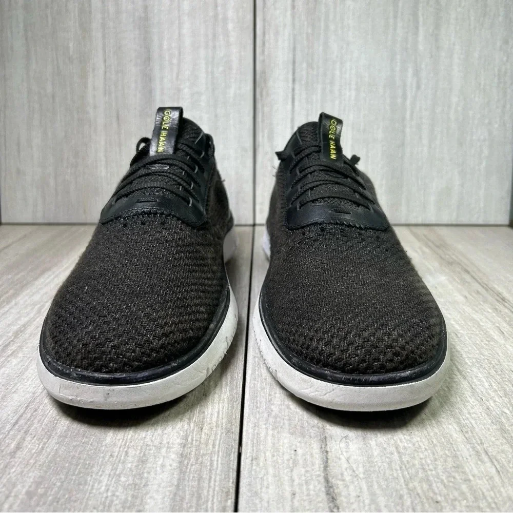 Cole Haan Black Knit Casual Oxfords with White Sole